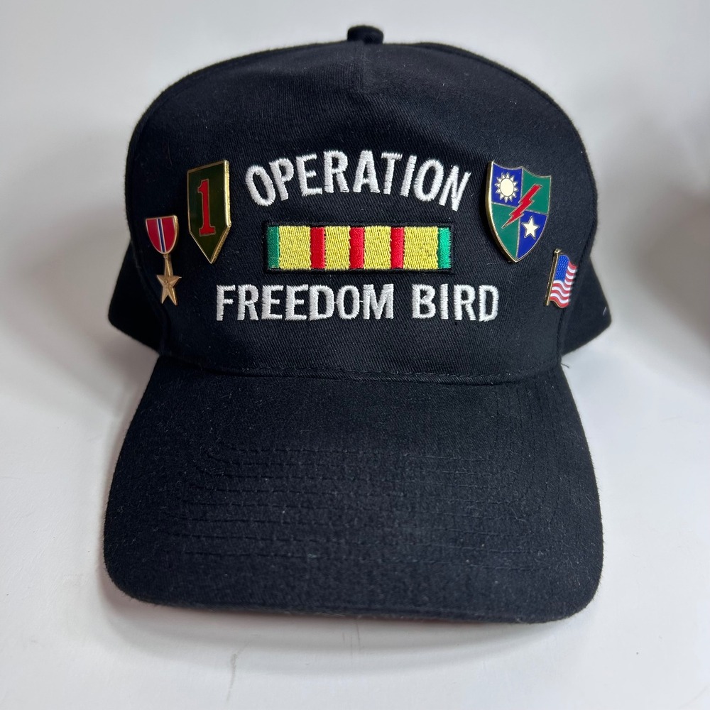 Operation Freedom Bird Hat Otto Snapback Black Phoenix Vet Center Military Pins